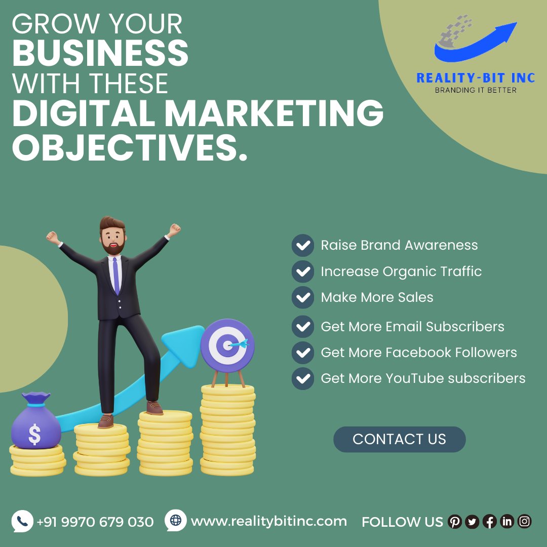 RealityBitInc1's tweet image. Boost your business with key digital marketing objectives: Raise brand awareness, drive organic traffic, increase sales, and expand your online audience.
.
#realitybitinc #DigitalMarketingTips #OnlineBusinessGrowth #SocialMediaSuccess #ContentMarketingStrategies #SEOInsights