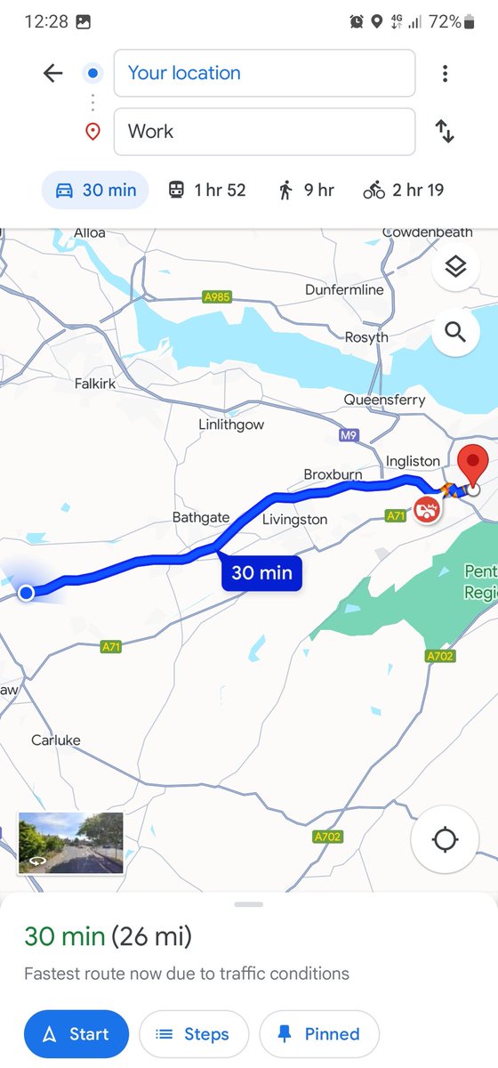 MurrayburnP's tweet photo. Last update (all being well!)... roads are clear, and Google Maps is telling me that we are half an hour from Murrayburn. See you soon! https://t.co/bd5WB91OE6