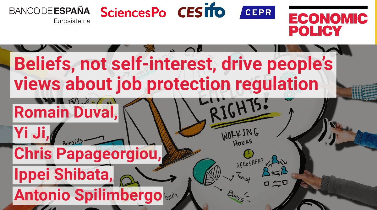 CEPR (@cepr_org) on Twitter photo Why do some people strongly support protecting workers against layoffs while others don’t? 
A survey of 7000 individuals in 14 countries conducted by Yi Ji <a href="/WorldBank/">World Bank</a>, Romain Duval, Chris Papageorgiou, <a href="/ShibataEcon/">Ippei Shibata</a> & <a href="/spilimb1/">bene</a> <a href="/IMFNews/">IMF</a> finds that... Why do some people strongly support protecting workers against layoffs while others don’t? 
A survey of 7000 individuals in 14 countries conducted by Yi Ji <a href="/WorldBank/">World Bank</a>, Romain Duval, Chris Papageorgiou, <a href="/ShibataEcon/">Ippei Shibata</a> & <a href="/spilimb1/">bene</a> <a href="/IMFNews/">IMF</a> finds that...