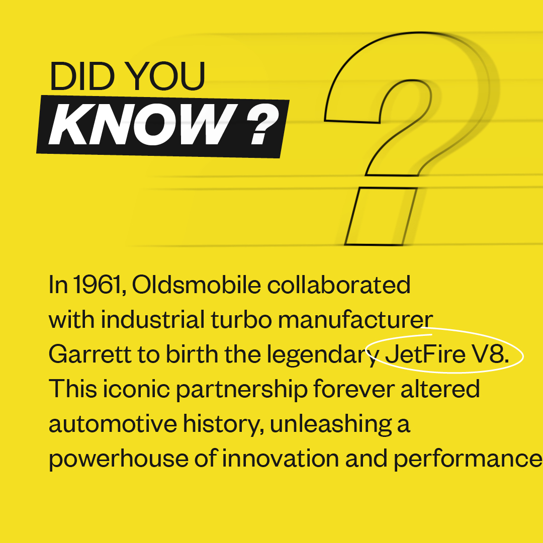 DID YOU KNOW? In 1961, Oldsmobile and Garrett introduced the legendary JetFire V8. This partnership revolutionized automotive history, setting new standards in innovation and performance.

#onGRID #drivechange #CarHistory