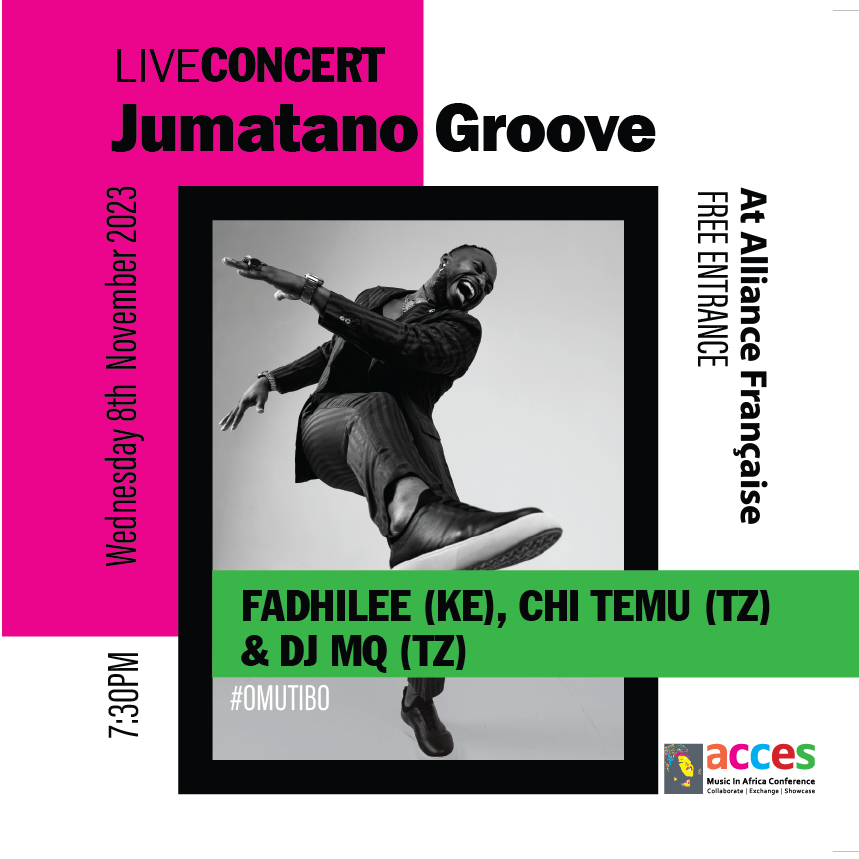 Chi_Temu's tweet image. JUMATANO GROOVE - ACCES SPECIAL

Join us for this special ACCES VIP Jumatano Groove bringing together three talents from around East Africa on the @Alliance_Dar garden stage.

I'll be keeping it soulful and keeping it original ❤️
Karibu y'all.