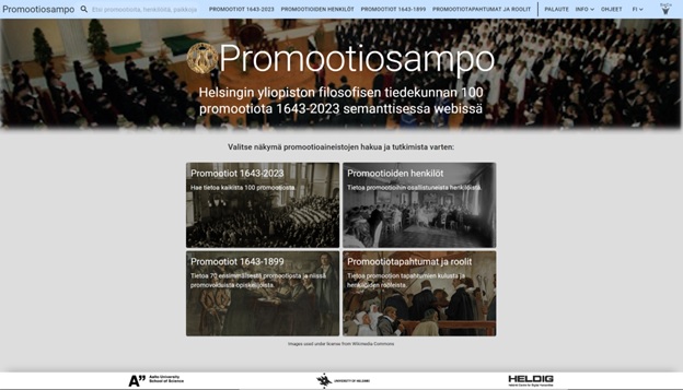Semantic Computing Research Group (@secoresearch) on Twitter photo Promootiosampo:
Helsingin yliopiston filosofisen tiedekunnan 100 promootiota 1643–2023 semanttisessa webissä
Riemuvuoden 2023 kunniaksi uusi SeCo-ryhmän "sampo" verkossa:
promootiosampo.ldf.fi
<a href="/AaltoUniversity/">Aalto University</a> <a href="/CSAalto/">Computer Science</a> <a href="/Kirjasampo/">Kirjasampo</a> <a href="/HelsinkiDH/">DH Helsinki</a> <a href="/helsinkiuni/">University of Helsinki</a> <a href="/SocSciHelsinki/">Faculty of Social Sciences, HelsinkiUni</a> Promootiosampo:
Helsingin yliopiston filosofisen tiedekunnan 100 promootiota 1643–2023 semanttisessa webissä
Riemuvuoden 2023 kunniaksi uusi SeCo-ryhmän "sampo" verkossa:
promootiosampo.ldf.fi
<a href="/AaltoUniversity/">Aalto University</a> <a href="/CSAalto/">Computer Science</a> <a href="/Kirjasampo/">Kirjasampo</a> <a href="/HelsinkiDH/">DH Helsinki</a> <a href="/helsinkiuni/">University of Helsinki</a> <a href="/SocSciHelsinki/">Faculty of Social Sciences, HelsinkiUni</a>