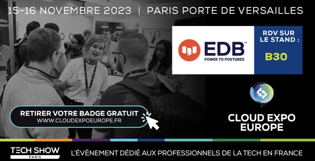🗼 We're proud sponsors of Cloud Expo Europe! Join us Nov 15-16 at Paris Expo Porte de Versailles and explore the future of #cloudtech. 

Plus, we're hosting a Breakfast Briefing on "Postgres Database as a Service" - 11/15, 9 AM. Secure your spot! ☕ okt.to/HPfylI