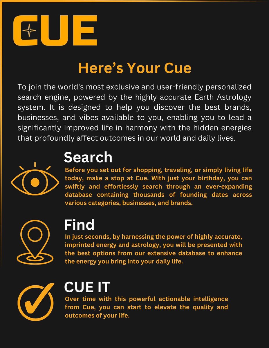 Are you Ready to Improve your Decision Making with the Power of Astrology?

𝗪𝗲𝗹𝗹, 𝗛𝗲𝗿𝗲'𝘀 𝗬𝗼𝘂𝗿 𝗖𝘂𝗲!

Introducing Cue: The World's Best Astrology Search App, designed to help you Elevate Your Life

Check Out the Great Value You'll Get👇

Join cuewebapp.com