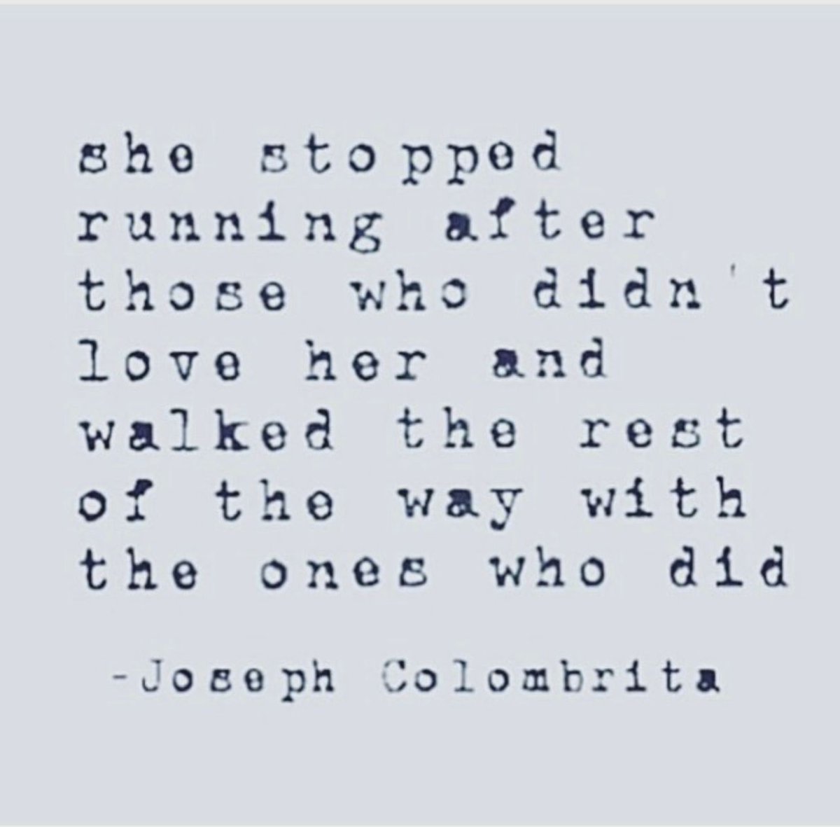 JodiLivon's tweet photo. She stopped running… #josephcolombrita #selfesteem #FridayVibes https://t.co/LXCcWb7VbX