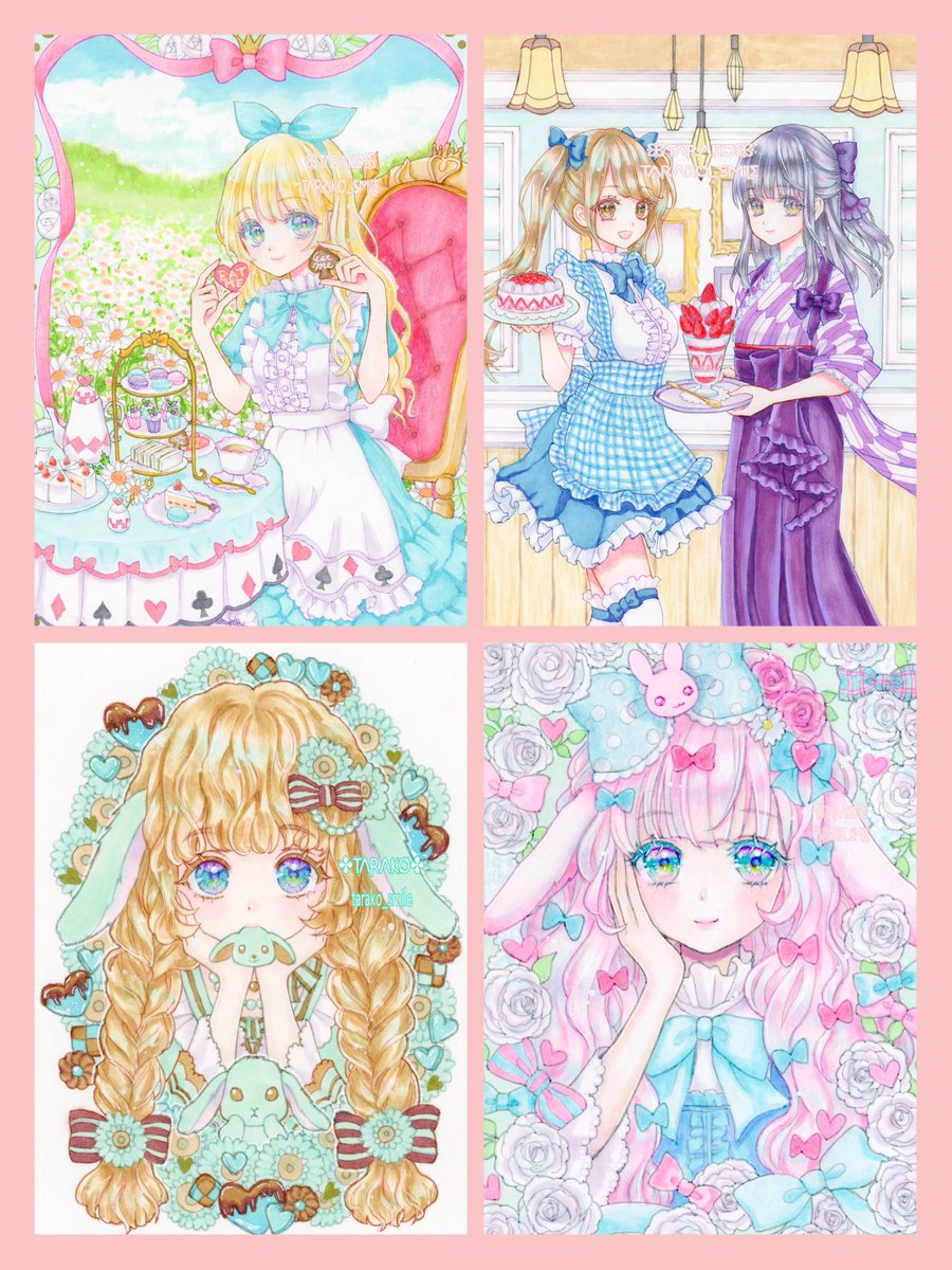 #三連休はフォロワーさんが増えるらしい #アナログ絵  コピックでケモ耳や女の子描いてます🎀