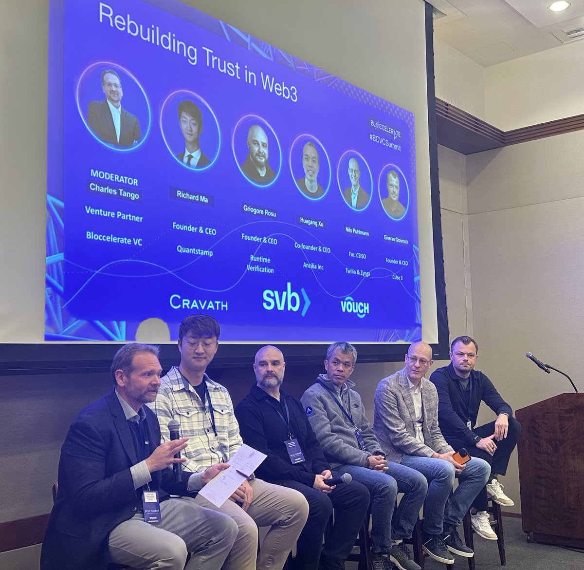 Sam Yilmaz (@materionaut) on Twitter photo <a href="/Quantstamp/">Quantstamp</a> <a href="/RosuGrigore/">Grigore Rosu</a> <a href="/huagang/">xu</a> @AnciliaInc <a href="/npuhlmann/">Nils Puhlmann</a> <a href="/Einaras/">Not here anymore</a> sharing thoughts on guiding security investments #BCVCSummit <a href="/Quantstamp/">Quantstamp</a> <a href="/RosuGrigore/">Grigore Rosu</a> <a href="/huagang/">xu</a> @AnciliaInc <a href="/npuhlmann/">Nils Puhlmann</a> <a href="/Einaras/">Not here anymore</a> sharing thoughts on guiding security investments #BCVCSummit
