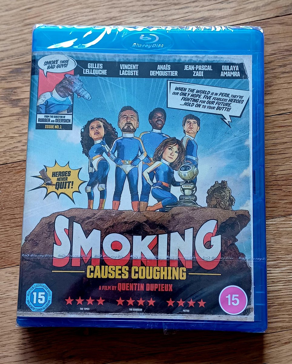 TheFilmFair's tweet image. Recent #physicalmedia pick-up... on blu-ray #SmokingCausesCoughing (2022 - Dir. #QuentinDupieux) #GillesLellouche #VincentLaciste #AnaïsDemoustier