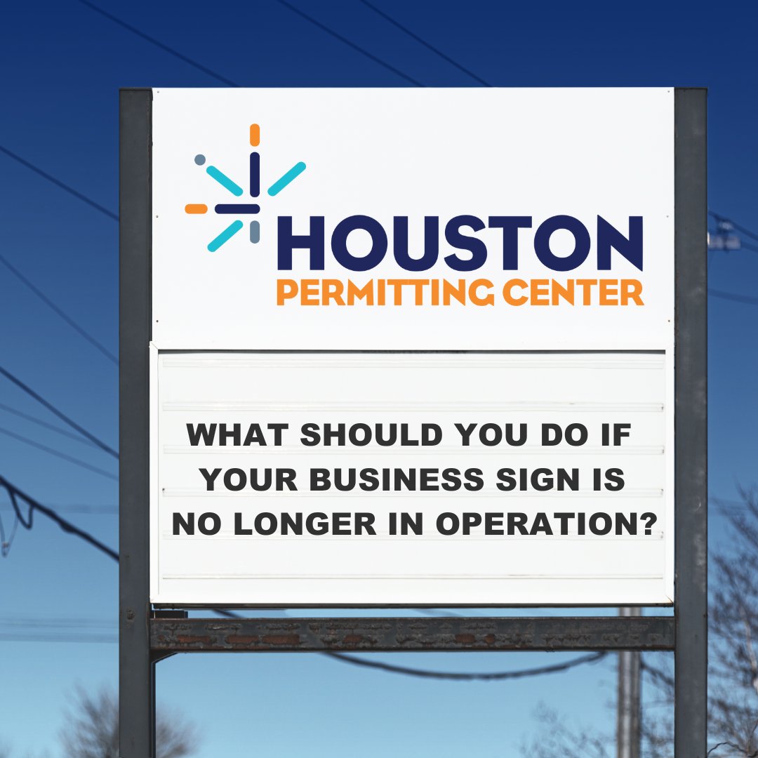COHPermits's tweet image. Is your #BusinessSign no longer in operation? Let Houston Sign Administration know by calling ☎️ 832-394-8890. Or simply annotate it on your Sign Operating Permit renewal notice and send it their way! For more details, visit: bit.ly/2UdwQjr
#SignPermit #HoustonBusiness