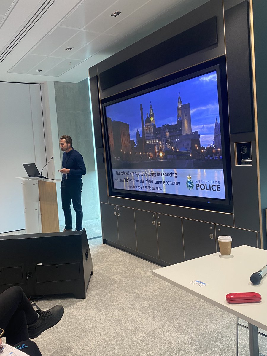 ZaraQuigg's tweet photo. Great presentation from @MullallyPhil showcasing the significant reductions in violence in Merseyside related to hotspot policing @ClubHconference #ch23 https://t.co/fSfnqLUGik