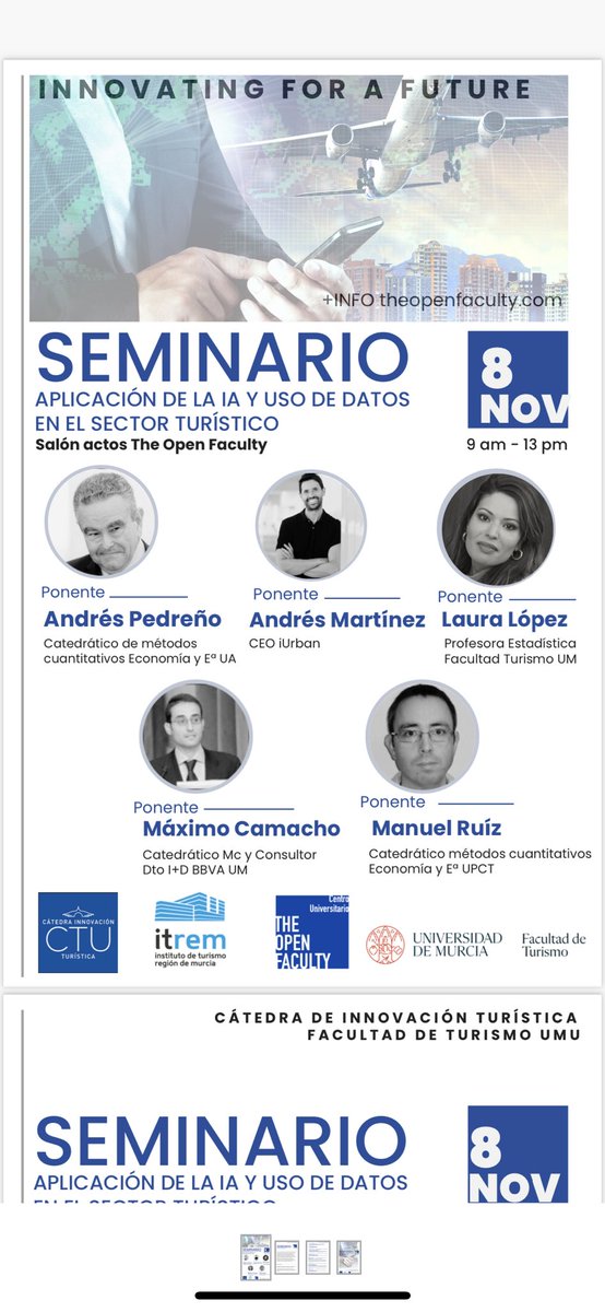 Isabelsm3's tweet photo. Seminario Cátedra de Innovación Turística. Facultad de Turismo de la Universidad de Murcia. #TheOpenFaculty https://t.co/vkASqAjstI