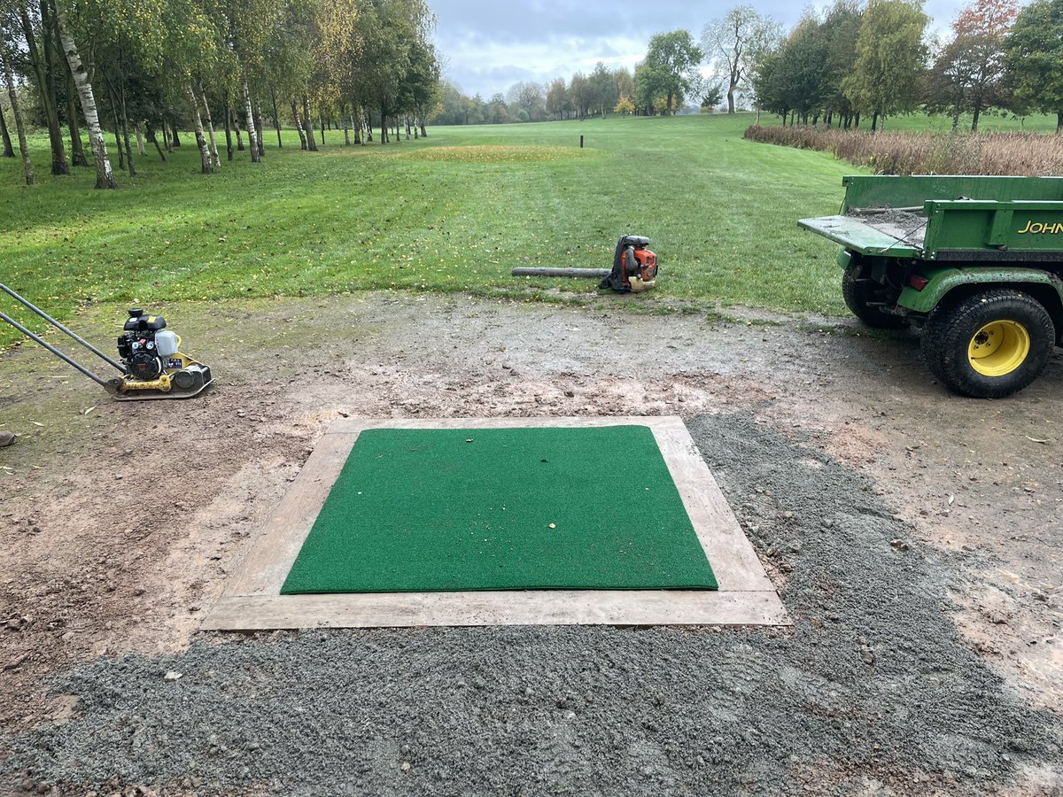 GolfLutterwort1's tweet photo. Rains stopped play for the golfers this week . But we cracked on and got 4 new tee mats in for the golfers. https://t.co/6yNKHRXZYO