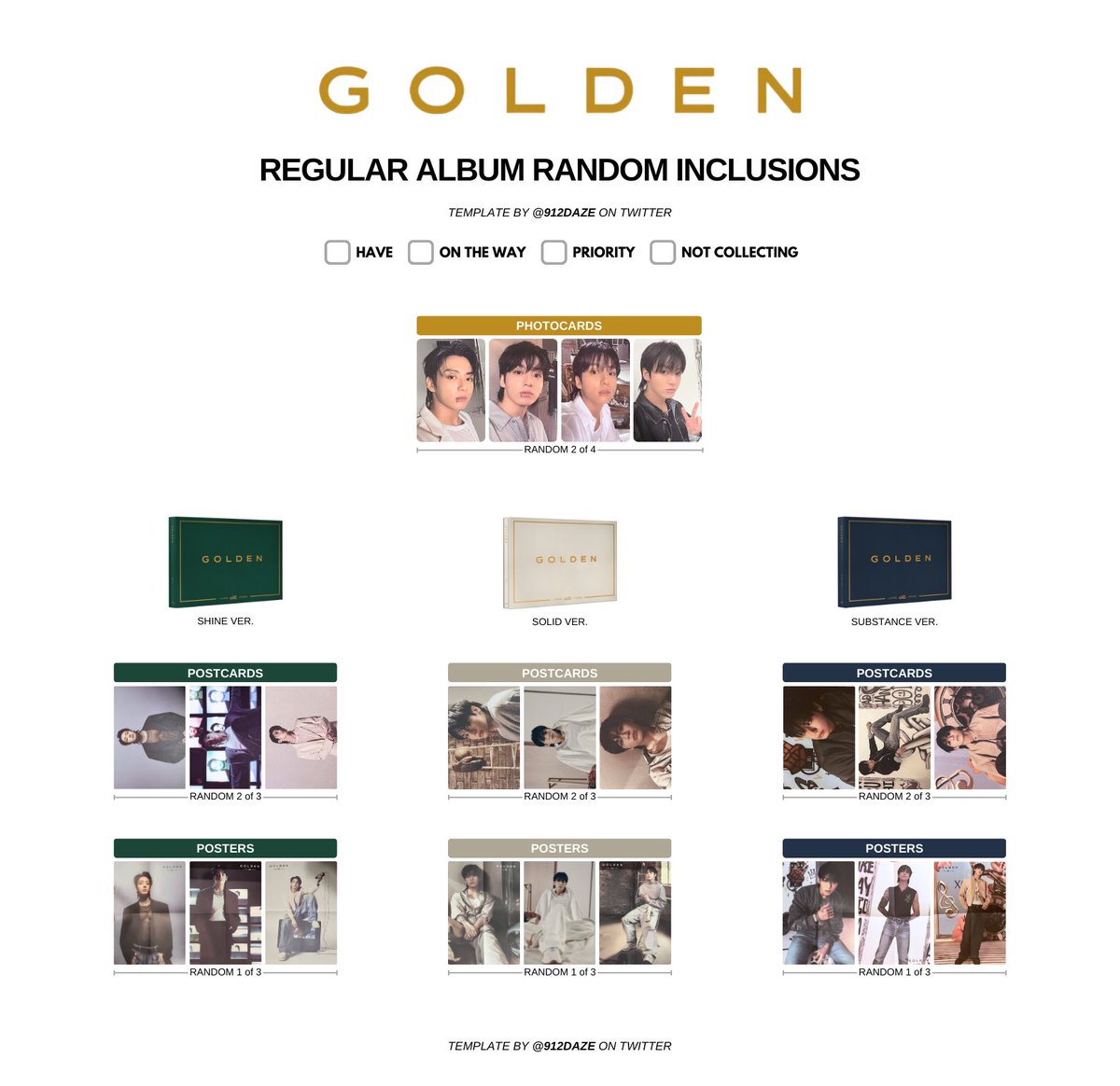 BTS JUNGKOOK PC PHOTOCARD WISHLIST TEMPLATES✨ JK - GOLDEN