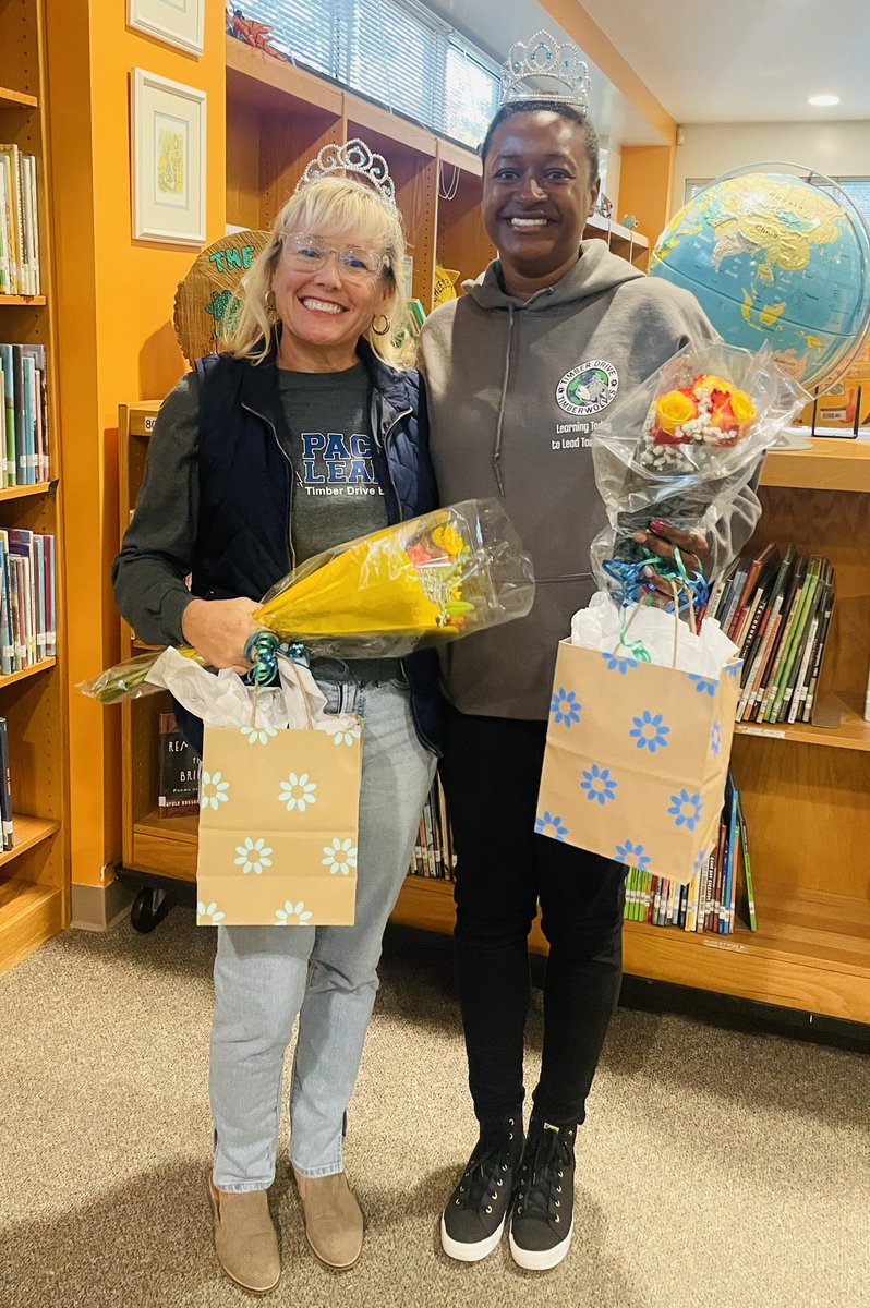Congratulations to Teacher of the Year, Nicki Hall, and IA of the Year, Regina Solomon!    They are both amazing!  🟢🔵🐺#UnleashYourInnerWolf