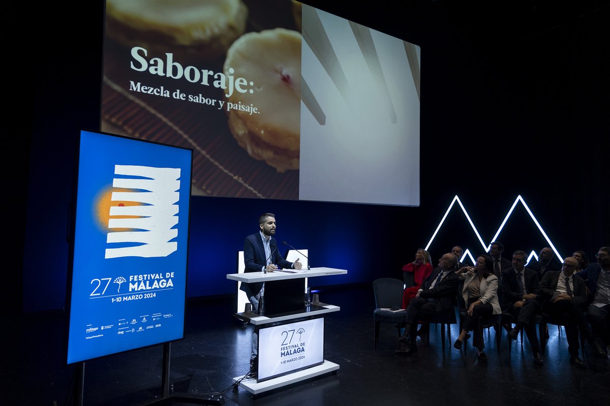 🔴 ¡NOTICIA! Ya tenemos el cartel del #27FestivalMálaga, del estudio malagueño Narita. El desarrollo vanguardista y la luminosidad de Málaga, su gastronomía y paisaje son los códigos que ha  empleado Fabián Suárez en la obra, titulada ‘Saboraje malagueño’.