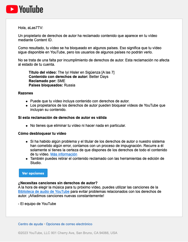 aLas7TV's tweet photo. Oh vaya, Youtube nos ha censurado este vídeo en #RUSIA. 9 años después de subirlo...
Aquí está: https://t.co/rz6hExYDkt https://t.co/LKYYbzpDpq