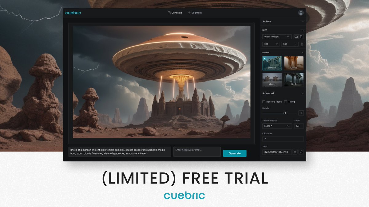 Thank you for your continued interest and patience. We’re pleased to announce the availability of 50 Free Trials for the <a href="/cuebric/">Cuebric</a>. To secure your trial, please send us a DM or comment your email. Availability is on a first-come, first-served basis due to GPU capacity. Enjoy 😊