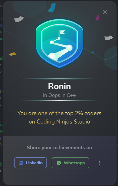 Himanshu09052's tweet image. New target achieved  :)  
Good to keep consistency as the top most priority .

#codingninjas #CodingNinjasStudio