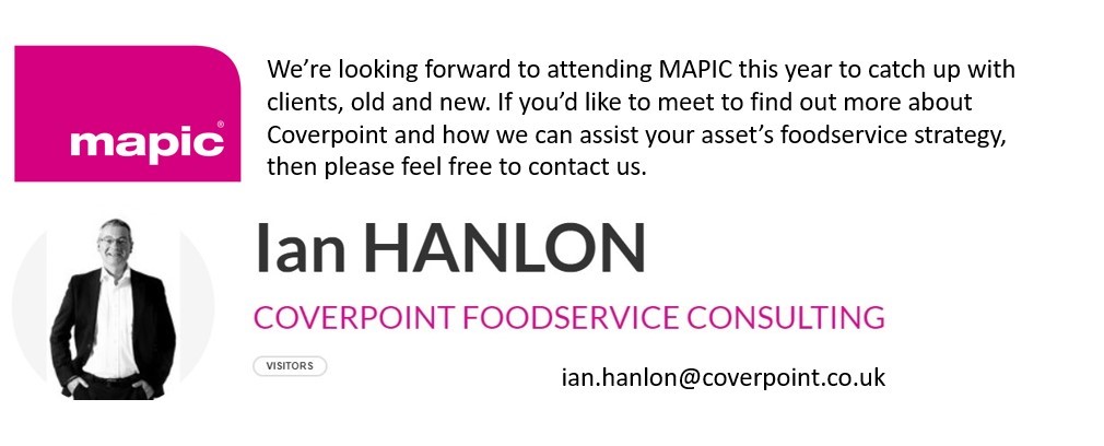 Really looking forward to @MAPICWorld later this month and building on success that @Coverpoint_Food had in Cannes last year. Lots of kick off meetings already set up for new exciting client projects, but still some availability to discuss your F&B project requirements.