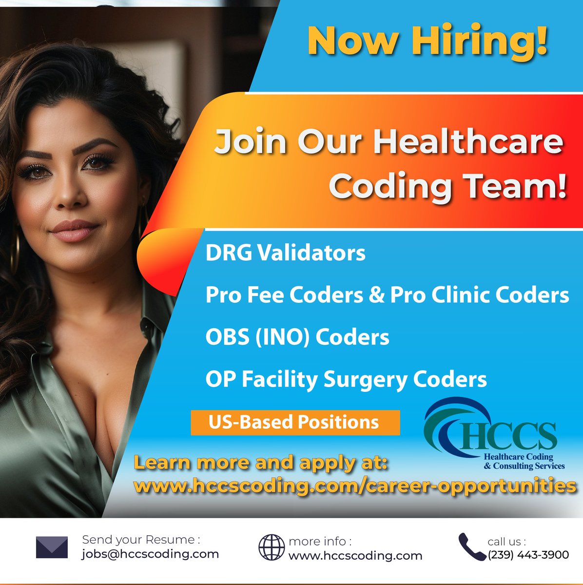 HCCSCoding's tweet image. Elevate Your Career with HCCS! 

✨ **We&apos;re Hiring!** Experience a rewarding and fulfilling career with HCCS! We offer a robust package and are dedicated to preserving coding jobs within the USA. 🇺🇸   
👉 **Apply Now: ** [HCCS Career Opportunities] (hubs.ly/Q027ChVJ0)