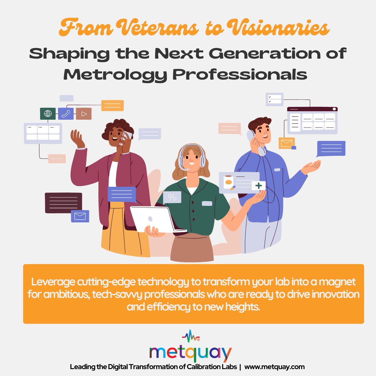 💡 Attracting young, tech-savvy talent to your calibration lab is easier than ever with our cutting-edge software. Embrace innovation, real-time data, and a dynamic work environment that the next generation craves.🔬🚀 #CalibrationInnovation #YoungTalent #BrightFuture #Metquay