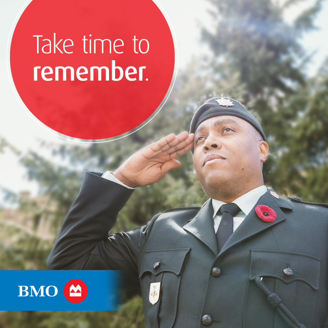 On the 11th hour of the 11th day of the 11th month, take time to remember those who served and sacrificed for our freedoms. 

Pick up a poppy at BMO branches across Canada. Donations can be made at spr.ly/6007uYF57
