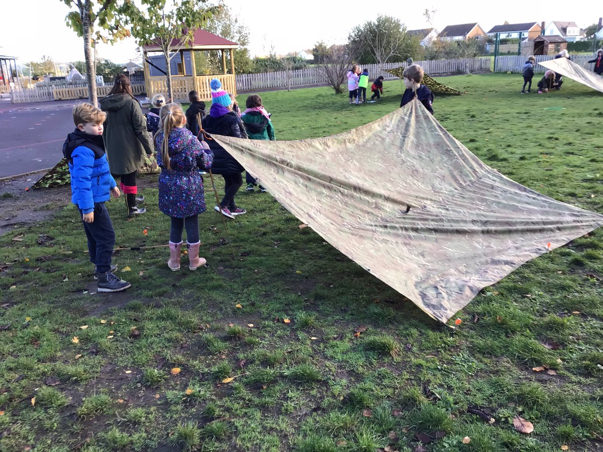 What a fantastic morning making shelters as part of our Forest School experience. We even managed to escape the rain.
