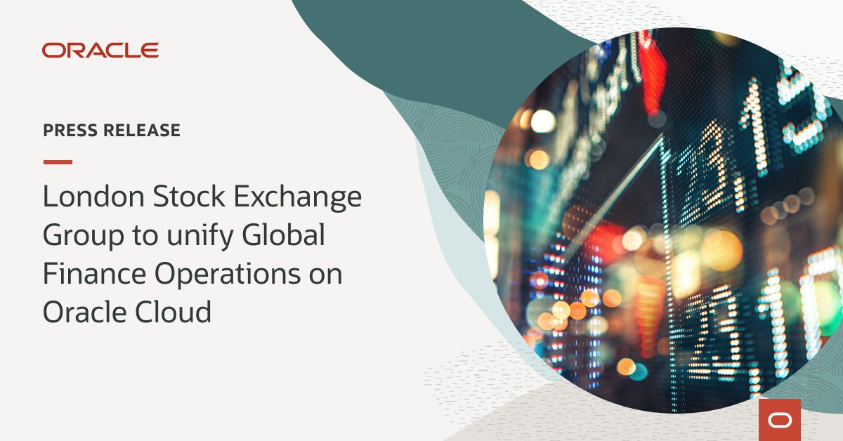 RyanCKuan's tweet photo. London Stock Exchange Group selected @OracleCloud to transform #finance operations by increasing efficiency, reducing costs, and improving its financial planning, forecasting, and controls. Read more: https://t.co/7nEOpT4kvK https://t.co/8AmO0RVMaf