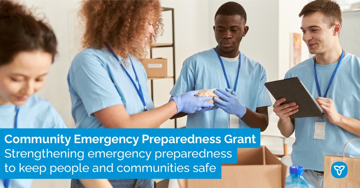 Are you an NGO with an emergency preparedness mandate or a local services board? The Community Emergency Preparedness Grant can help fund your next project!

Apply by November 30: ontario.ca/page/available…

#PreparedON