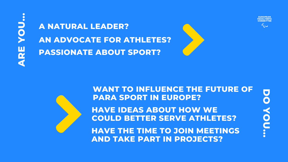 europaralympic's tweet photo. Attention athletes!

It's an exciting time at the European Paralympic Committee. We have a great (and growing) community of Members and allies committed to delivering the best for athletes and Para sports in the region...and now its time to launch our Athletes' Council!

🧵1/5 https://t.co/34c6c4CEjR