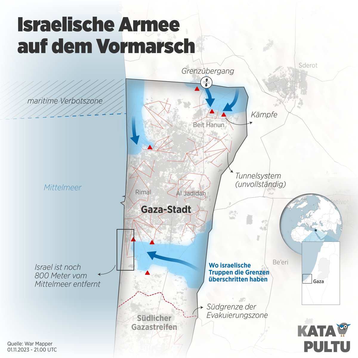 Israelische Armee auf dem Vormarsch
•
Die israelische Armee ist kurz davor, den Gazastreifen zu teilen.
•
katapultu-magazin.de/artikel/israel…