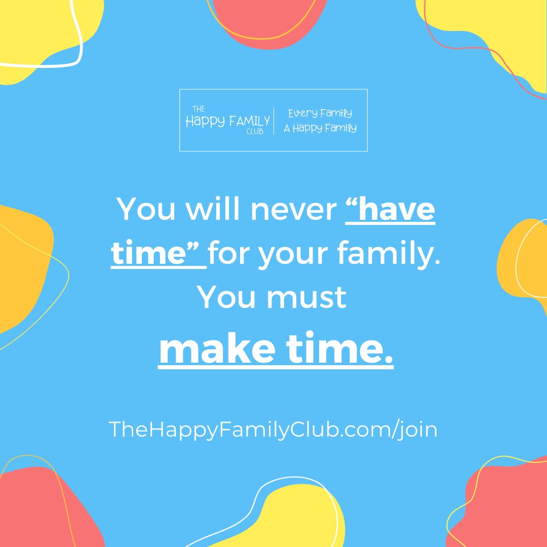 happy_fam_club's tweet image. "You will never have time for your family. You must make it" 

There will always be something that "has to get done right now". Choose your family first. Make time. 

#maketime #familyfirst #Famfirst #thehappyfamilyclub #time #happy