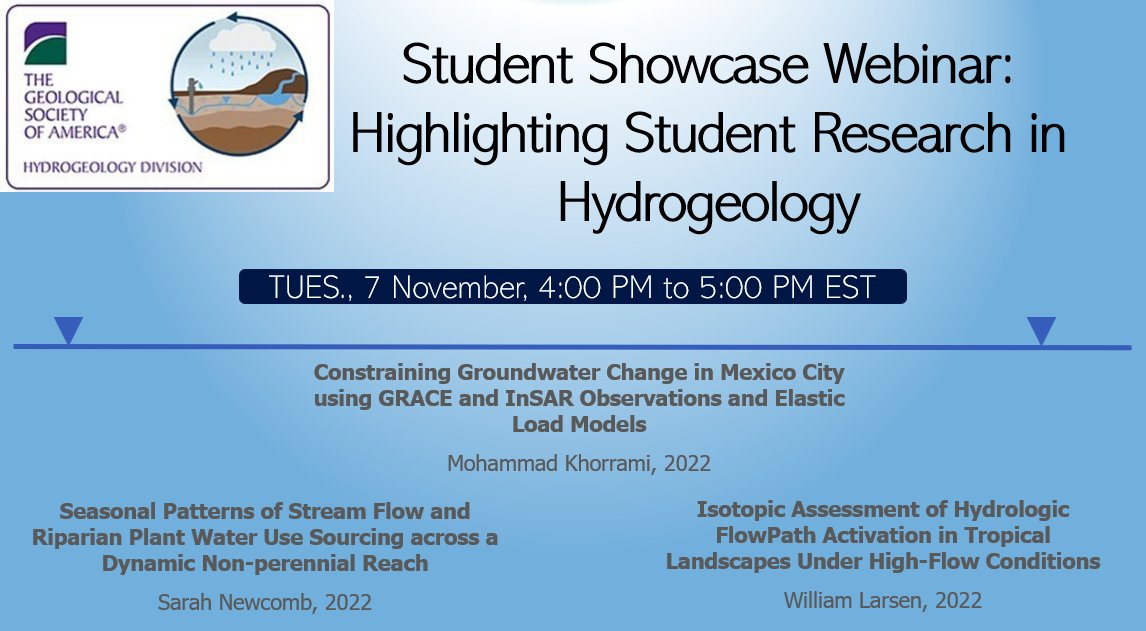 Join us on Tues. November 7th in Showcasing Student Research in Hydrogeology!

tinyurl.com/HydrogeologyWe…