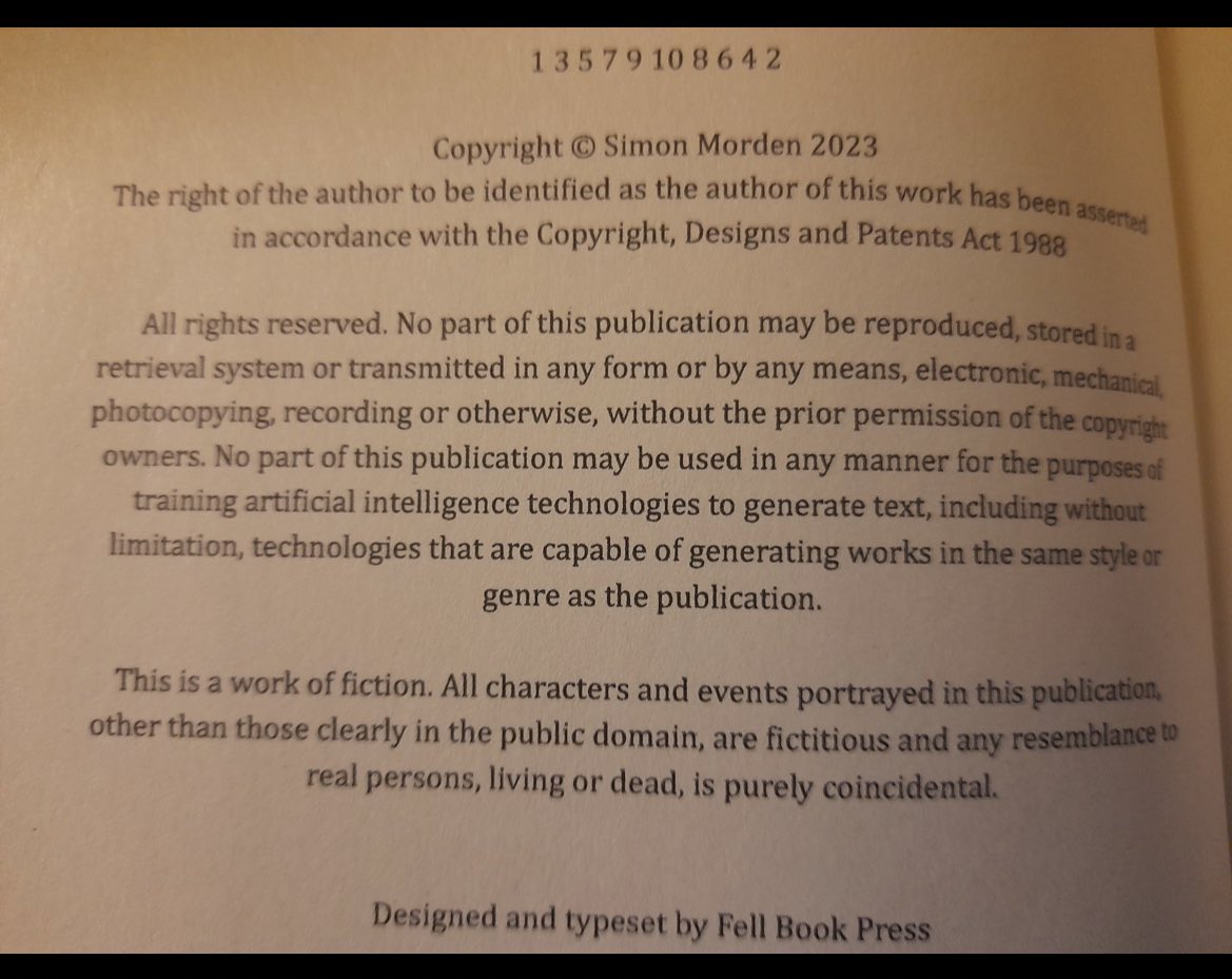 Saw this on another platform and wanted to share it here. It’s definitely worth considering adding a clause to your copyright material prohibiting AI training on your work.