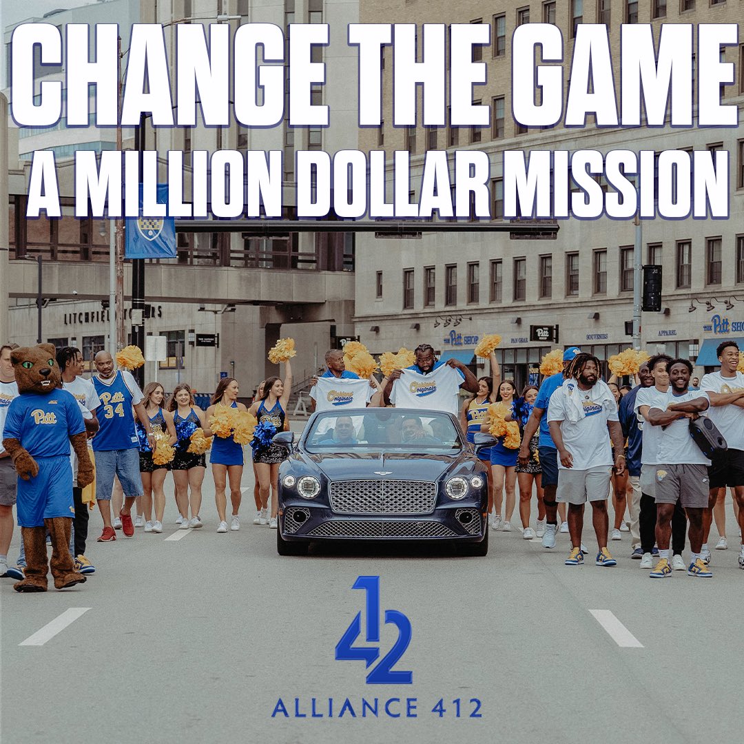 Pitt fans, we need your help! This November, Alliance 412 is working to raise money for the betterment of Pitt Athletes. This Million Dollar Mission is more than just a campaign—it's a community call to action🚀 Every dollar is a step toward fostering an environment of support,