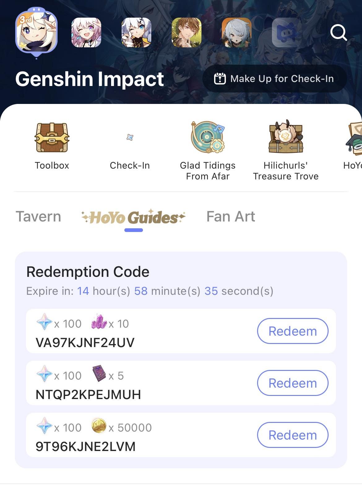 Genshin Update  on X: 4.2 Special Program Redemption Code 1. You can go  to your HoYoLab to redeem 2. You can go to  to redeem  ⭐️VA97KJNF24UV ⭐️NTQP2KPEJMUH ⭐️9T96KJNE2LVM #GenshinImpact #原神 #