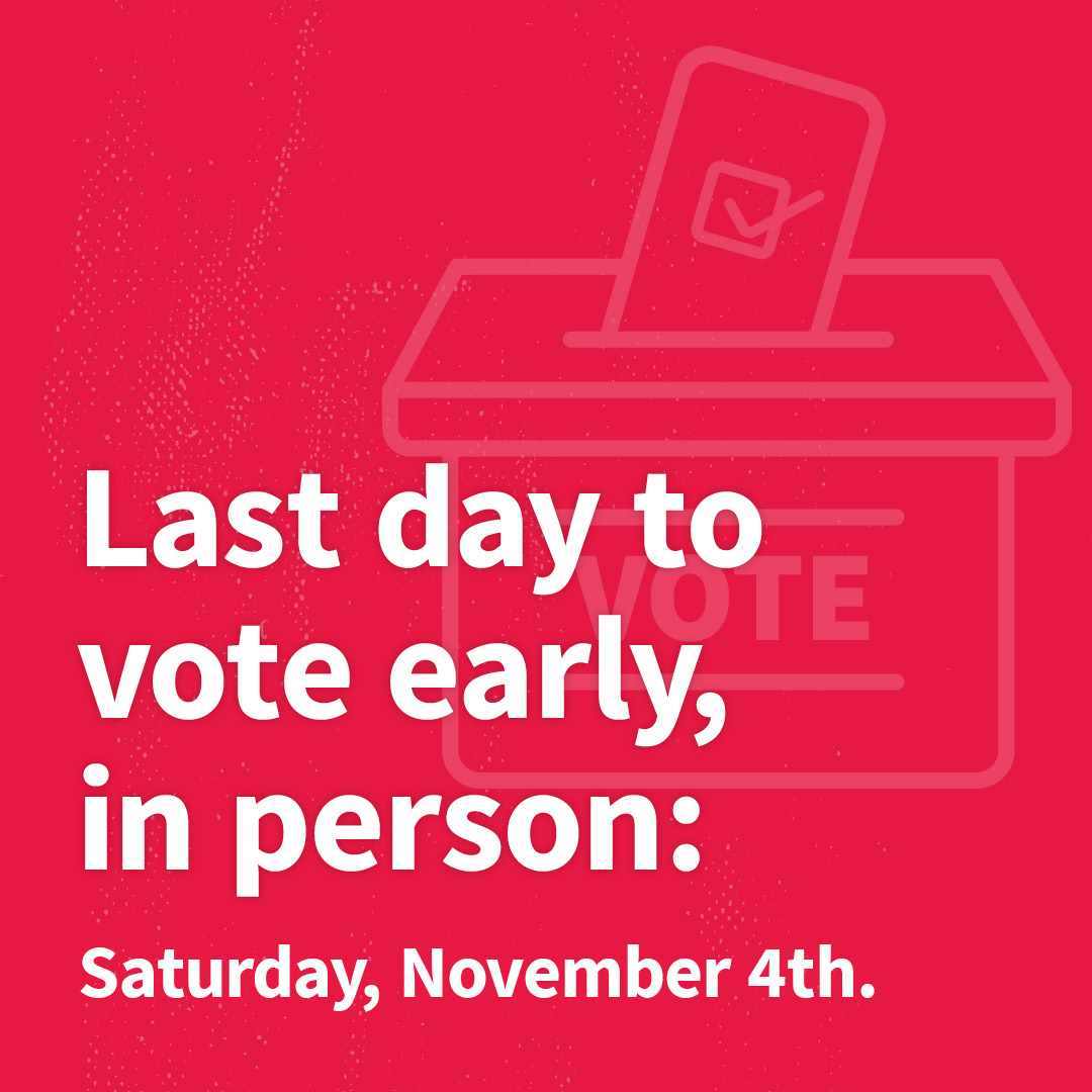 vaELECT's tweet image. November 4th is the last day to vote early. That's tomorrow! Cast your vote in person at your registrar’s office or other early voting location today! Visit Vote.Virginia.gov to find registrar and early voting location addresses and hours. #VaElections2023 #VaisForVoters