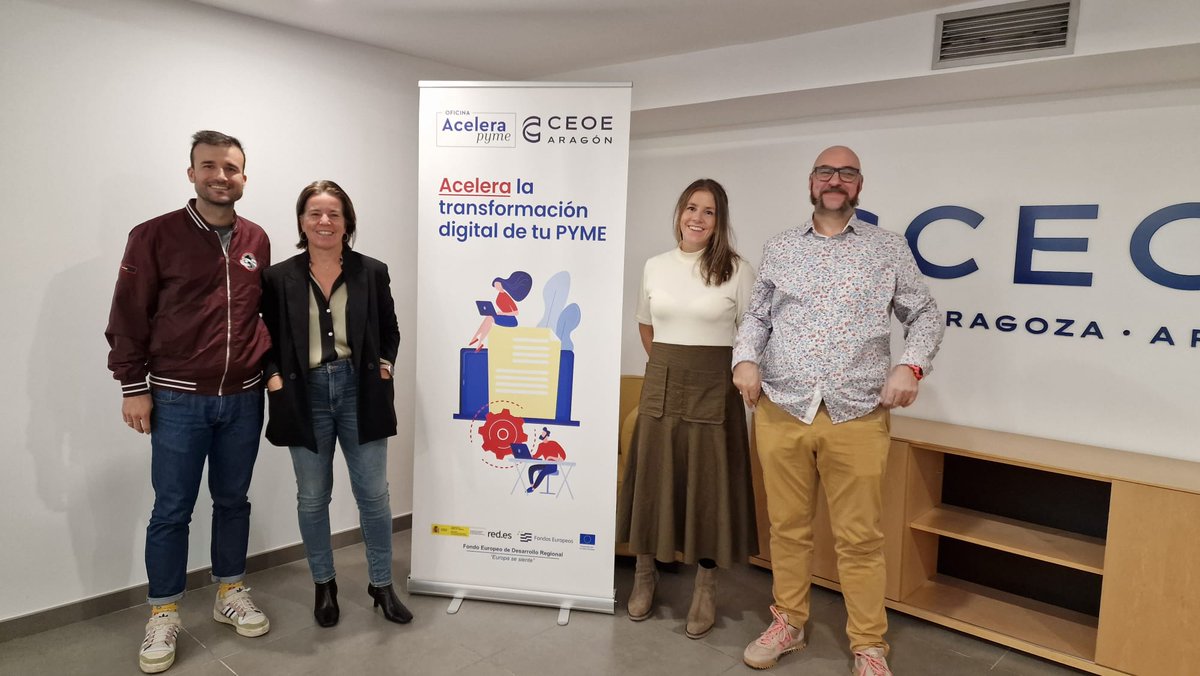 oapceoearagon's tweet photo. Trabajando con @FAIMzgz  @imascono  @Hiberus  en un ilusionante proyecto conjunto para mejorar la atención a jóvenes menores con dificultades, con apoyo de la realidad aumentada e #IA
💼🔝Con estos compañeros de viaje seguro que sera un éxito!
¡Pronto os podremos contar más! https://t.co/YJlYFurJ3c