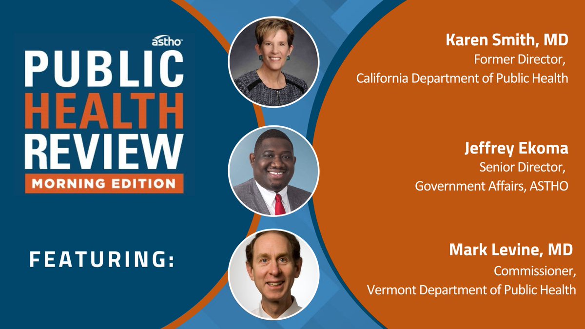 ASTHO (@astho) on Twitter photo On today's #PHRME newscast, Dr. Karen Smith (ASTHO alum-CA) emphasizes a #OneHealth approach; ASTHO's <a href="/jeffreyekoma/">Jeffrey Ekoma</a> tracks congressional activity & budget progress; & <a href="/healthvermont/">VT Dept of Health</a>'s Dr. Mark Levine shares climate change health impacts. bit.ly/3tWTiT8 #OneHealthDay On today's #PHRME newscast, Dr. Karen Smith (ASTHO alum-CA) emphasizes a #OneHealth approach; ASTHO's <a href="/jeffreyekoma/">Jeffrey Ekoma</a> tracks congressional activity & budget progress; & <a href="/healthvermont/">VT Dept of Health</a>'s Dr. Mark Levine shares climate change health impacts. bit.ly/3tWTiT8 #OneHealthDay