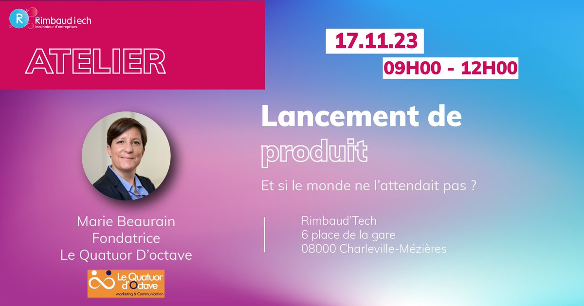 📣 [ATELIER : lancement de produit] 📚 

Le produit que vous souhaitez lancer sur le marché est peut-être le meilleur du monde, du moins dans votre univers. Mais comment convaincre le reste du monde que c'est effectivement le cas ?🌍

🖥️Lien de l'atelier : bit.ly/3SjKwc2