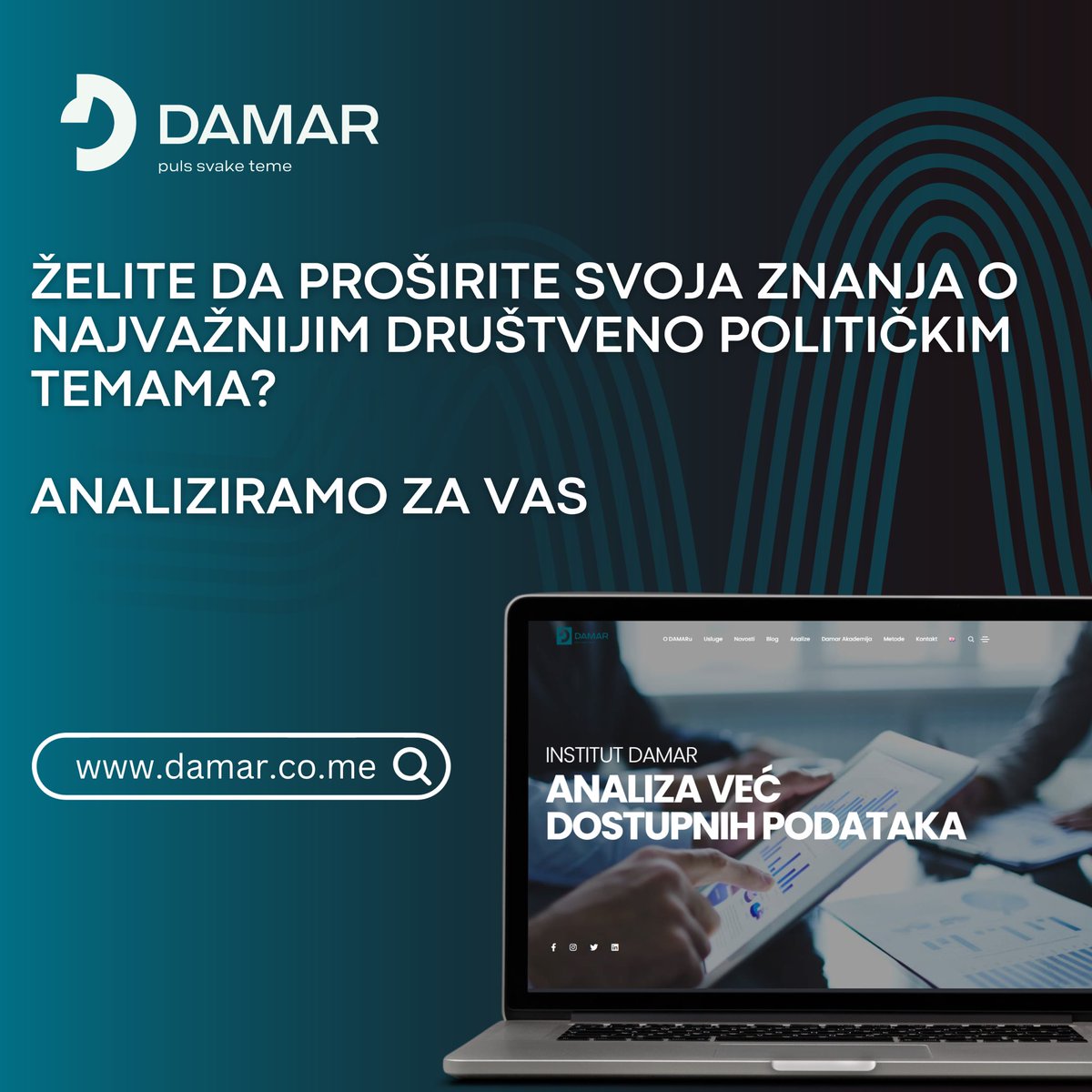 DamarInstitute's tweet photo. 🔍 Sa zadovoljstvom vas obavještavamo da su analize Instituta za istraživanja Damar sada dostupne na našoj internet stranici.📚 Pozivamo vas da posjetite našu platformu i upoznate se sa temama koje naše analize obuhvataju.

https://t.co/fqwvYrNb3D https://t.co/98zMbtkH4T