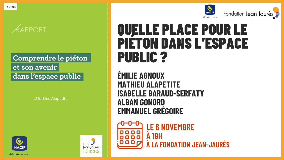 j_jaures's tweet image. 🔴🚶♀️ RDV le 6 novembre à 19h à la Fondation Jean-Jaurès pour échanger sur la place du piéton dans l'espace public en France avec @Mathieu_A, @EmilieAgnoux, Isabelle Baraud-Serfaty, Alban Gonord et @egregoire.
Inscriptions : jean-jaures.org/agenda/quelle-…