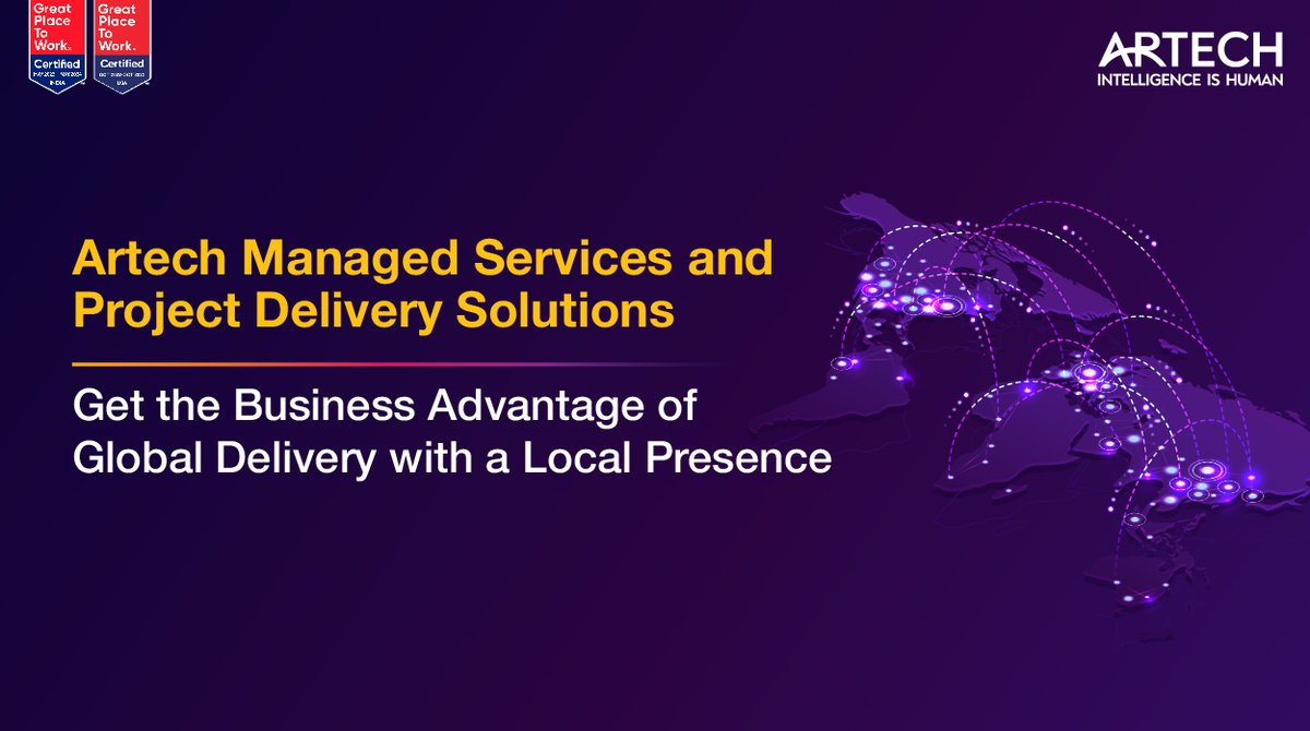 Artech_LLC's tweet image. Experience a seamless customer experience across geographies leveraging economies of scale to drive cost efficiencies without compromising quality. We deliver the outcomes that matter to you.
Visit artech.com for more information.
#ClientSolutions #GlobalEfficiency