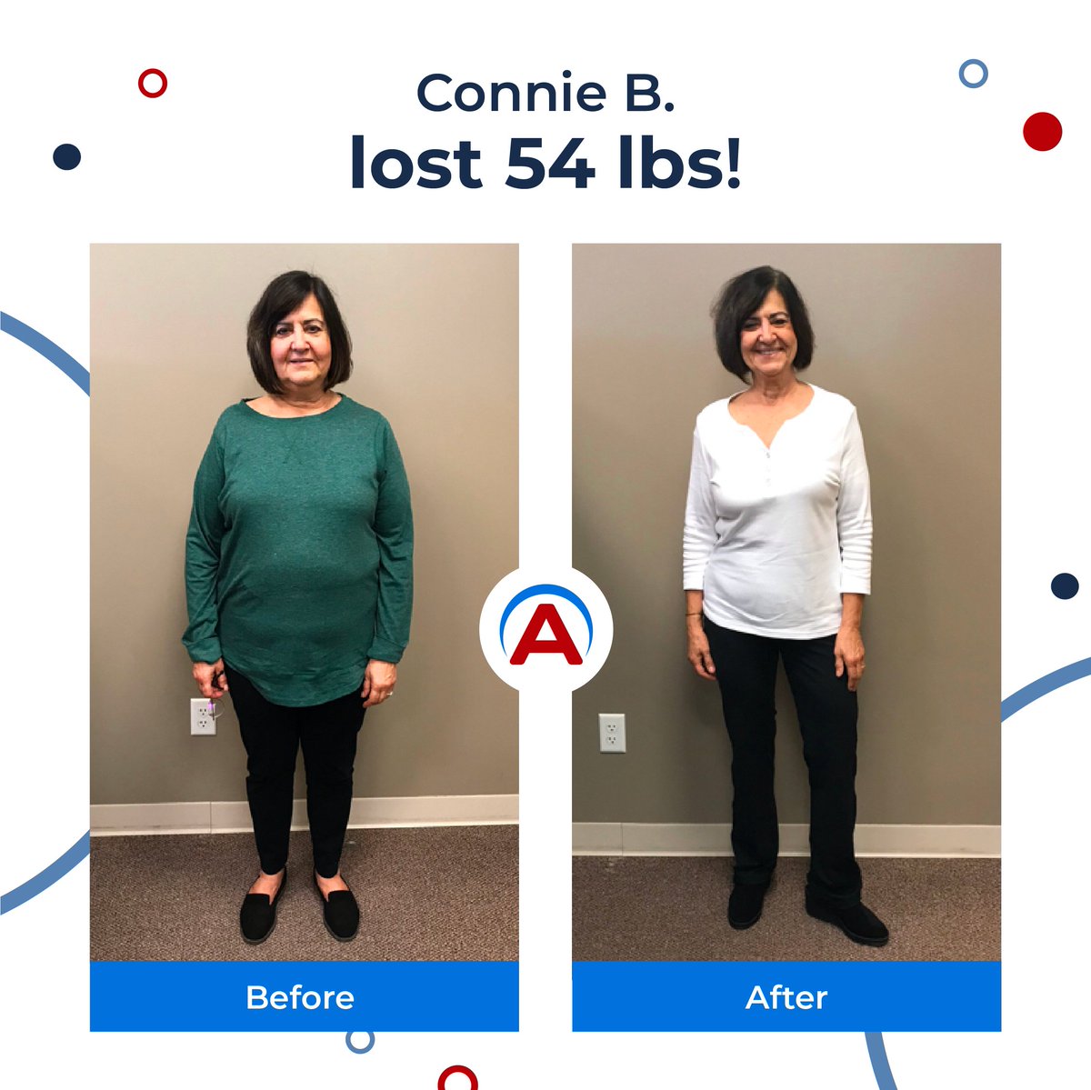 Connie is BEAMING with confidence after reaching her weight loss goals with Awaken180°. Congratulations Connie, we're so proud of you!⁣⁣ ✨

Looking to reclaim your health, confidence, and life with Awaken180° #Weightloss? Give us a call to schedule your consultation today! 💪