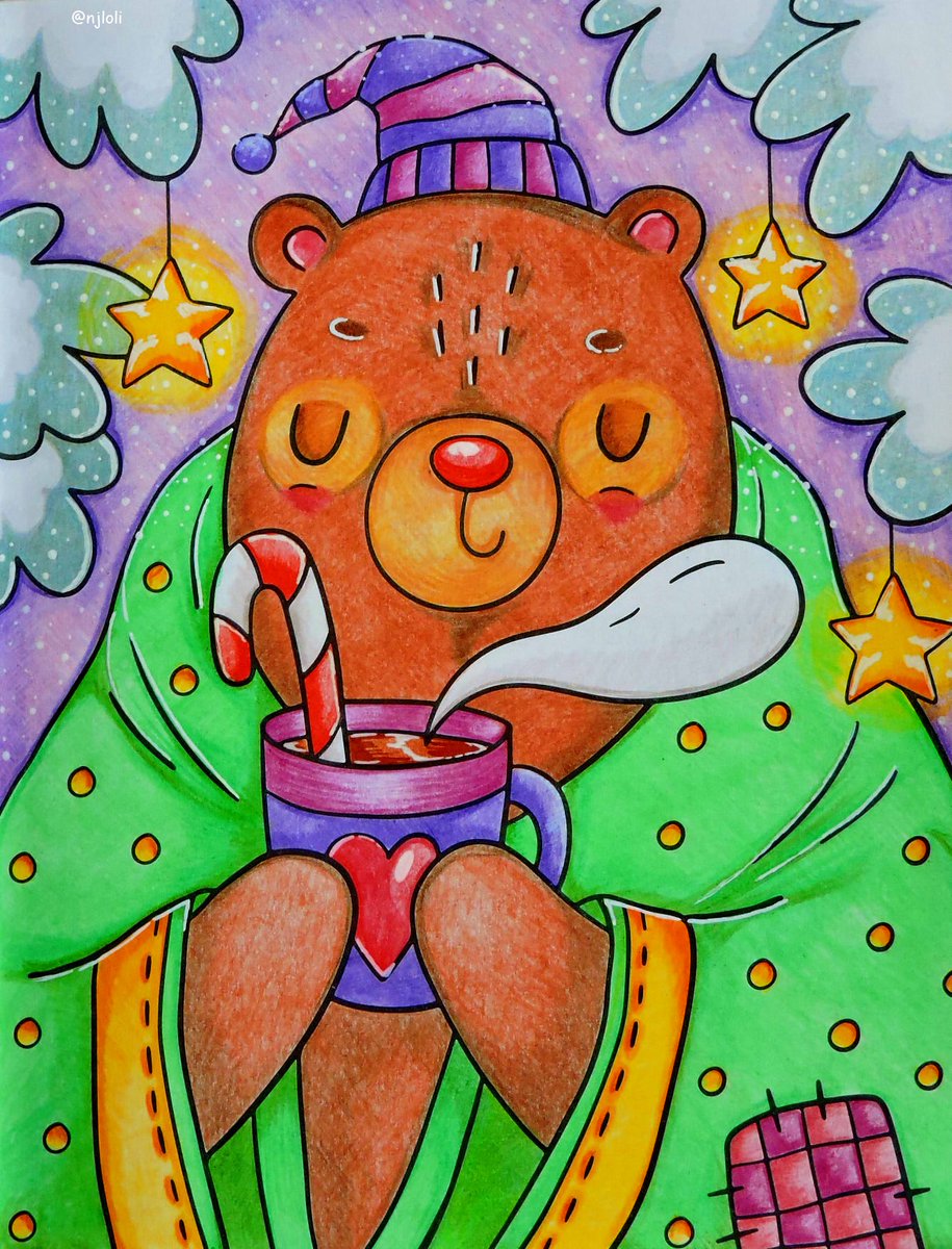 NJ_Loli's tweet photo. #coloringpage #adultcoloring #drawing #illustration #traditional #traditionalart #new_year #cocoa #hugge
Oddly enough, I'm already in a "new year" mood. So started a cute and easy coloring book called "Winter in the Woods. Hügge coloring." https://t.co/WIyZB0pKN0
