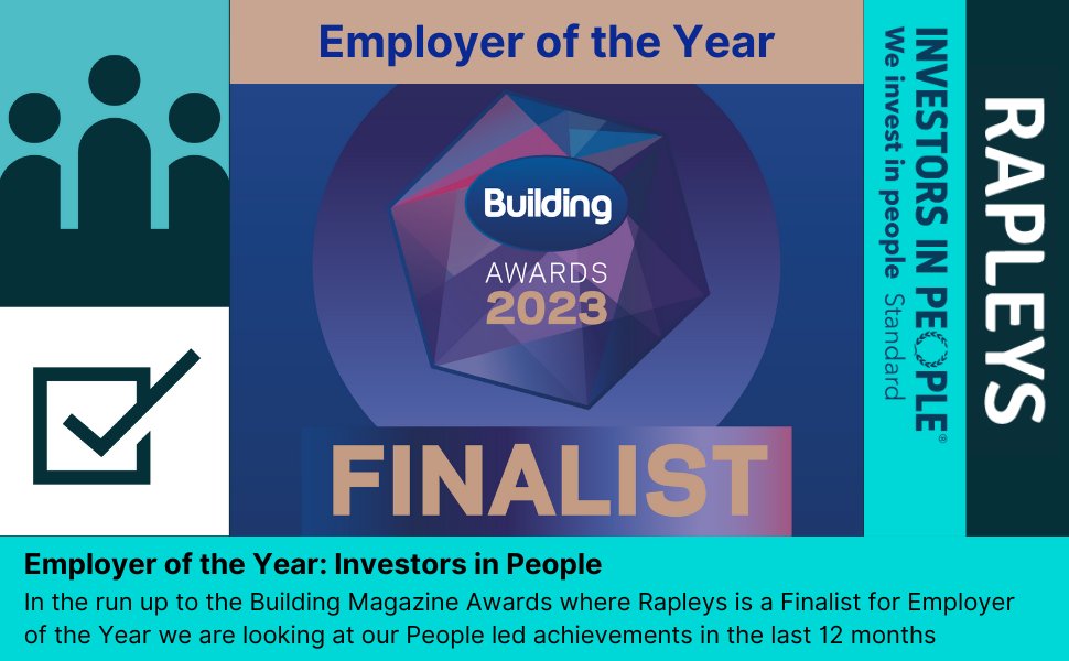 #employeroftheyear #employerofchoice #investorsinpeople
In the lead up to the Building Magazine Awards next week, where Rapleys is a finalist for ‘Employer of the Year’ we are sharing our people-led successes.
Read about our recent IIP status: linkedin.com/feed/update/ur…