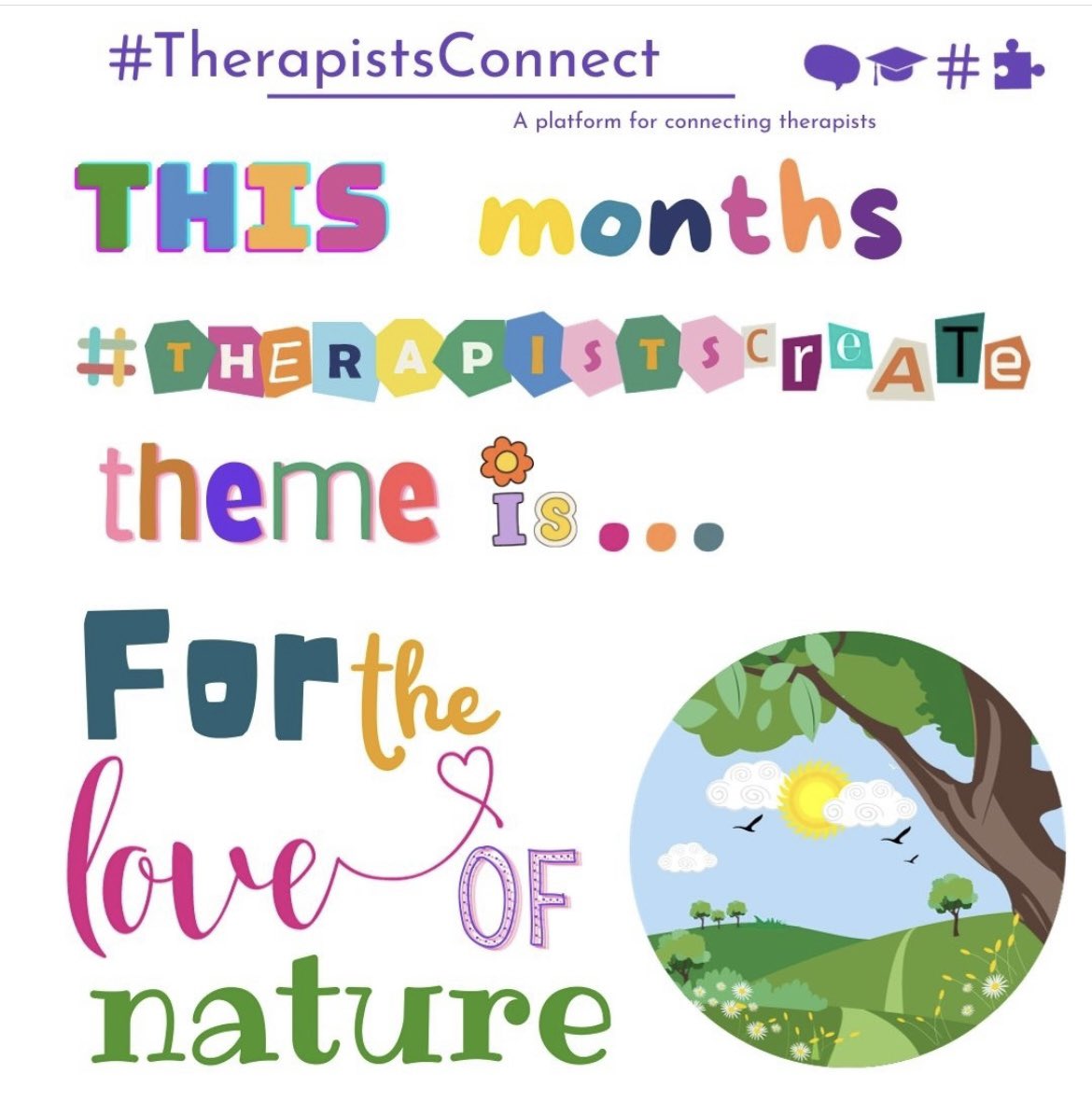 cazbinny's tweet photo. Our monthly #TherapistsCreate event which I host over on #TherapistsConnect Instagram account (therapistsconnect)
Our theme is: “For the love of nature"; taking place today at 6 p.m. Get creative & tag us so we can display!
I’m the: ‘night_owl_counsellor’ over there btw 😊 https://t.co/1ZOb8Yxr0q