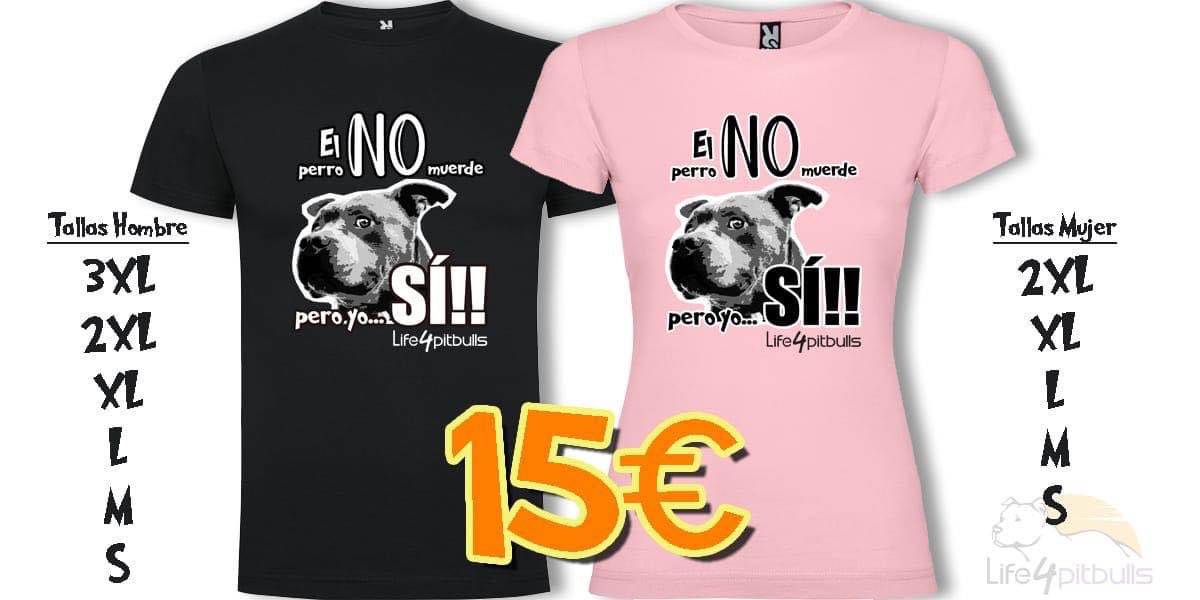 life4pitbulls's tweet photo. ¿Listo para hacer una declaración con estilo y solidaridad? Descubre nuestras camisetas únicas con el mensaje divertido y reivindicativo: "El perro no muerde, ¡yo sí!" 😄 Por solo 15 euros. ¡Hazte con la tuya antes de que se agoten! 🐾👕 #Life4Pitbulls #ModaConMensaje https://t.co/Z3Sq6h58ag