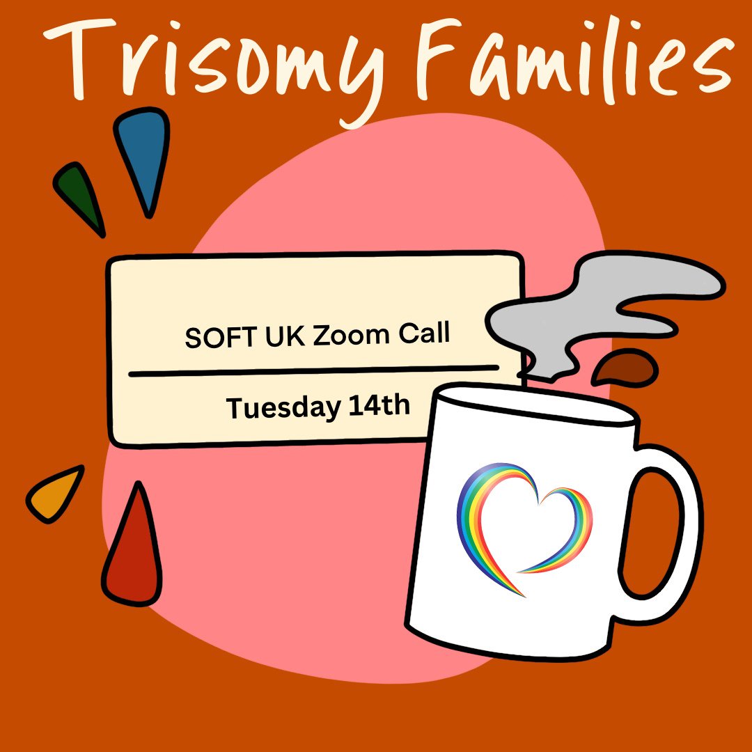 We'd like to invite you to our Living With Trisomy family call on Tuesday 14th at 19:00 The call is for families living with Trisomy 13 or Trisomy 18. For a call invite, please email sarah.bowell@soft.org.uk #familycall #trisomy13 #trisomy18