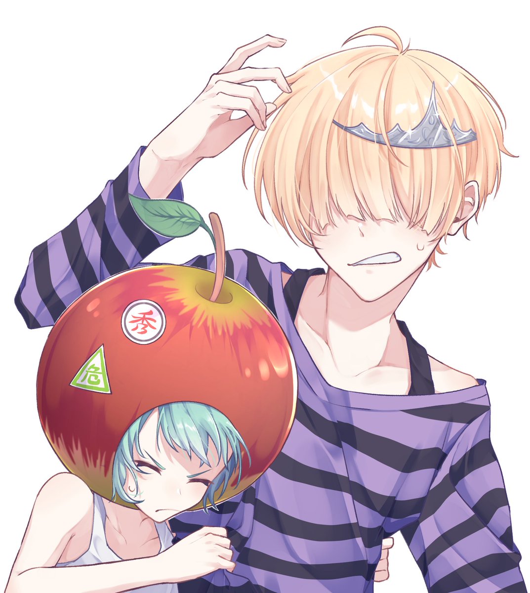 REBO_kami's tweet photo. 👑と🍎🐸(集合絵の供養) https://t.co/Uzoa3TTUSN